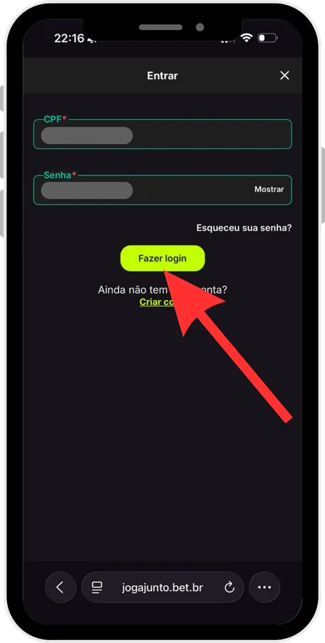 2. «Fazer login»
